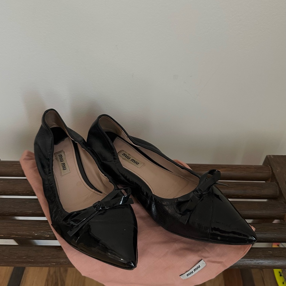 Miu Miu Black Patent Leather Women's Shoes